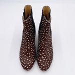 J.Crew Calf Hair Heeled Chelsea Boots Size 9.5 Ankle Bootie Brown Spotted AA523 Photo 2