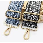 Nib Unbrand Paisley 5cm Colorful Thick Canvas Shoulder Belt Adjustable Strap Brown Photo 2