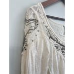 Free People Yummy Slub Ivory Beaded Embellished Women's Shirt XS Boho Photo 2