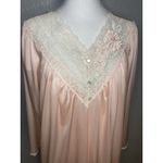 VTG Shadowline Peignoir Set M Pastel Pink Lace Robe Nightgown 70's Romantic Size M Photo 2
