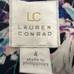 LC Lauren Conrad Black Pink and Blue Floral Open Front Tuxedo Blazer- Size 4 Photo 10