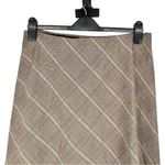 Karen Kane  Bias Cut Glen Plaid Skirt Tan Brown size Large Elastic Waist Pull On Photo 5