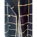 Anne Klein Ann Klein Plaid Knit Cardigan Jacket Oversized Black Cream‎ Career Coatigan Photo 6