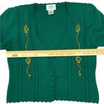 Vtg Sorta horsey sportswear Kirstin Collection coach horn cardigan Green Size L Photo 3