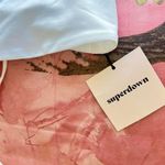 superdown revolve white one shoulder lace up tie crop top Photo 7