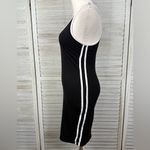 Bozzolo Scoop Tank Mini Dress with Side Stripes Black/White-Large Photo 1