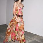 ZARA  Floral Strapless flowy bohemian Maxi Dress summer vacation casual Photo 12