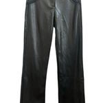 The Kript  Faux Leather Open Fish Net Panels Straight Leg Pant Large 31.5 Inch Inseam Photo 0