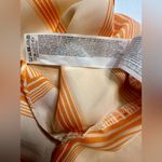 Mango  MNG Satin Print Blouse Tunic Orange‎ Oversized Long Sleeve Imported Size 6 Photo 13