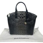 Brahmin  Large Duxbury Satchel Bag Nocturnal Melbourne Black Leather Croc Photo 1