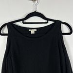 White + Warren Cold Shoulder Black Cashmere Sweater Women Sz M Minimalist Luxury Size M Photo 3