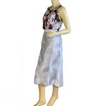 MIDNIGHT VELVET TULLE & TAFFETA SILVER MIDI SKIRT (16) Photo 4