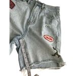 PacSun Shorts Womens 27 Blue Denim Patches Cutoff Distressed Dad Short High Rise Photo 3