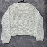 Yes/Lola Women’s Textured Knit Sweater Size Small Gray Long Sleeve Pullover White Photo 4