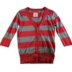 Vtg Y2K M Cardigan Sweater Knit 90s Stripe Twee Preppy Bella Swan V Photo 0