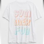 Aerie Graphic Oversized Boyfriend T-Shirt ‘SUMMER FUN’ Rainbow Ombre - size M Photo 11