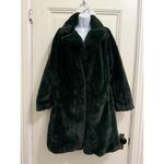 Avec Les Filles Faux Fur Long Coat in Dark Forest Green (X-SMALL) Photo 4
