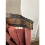 Vintage 80s beige green ruffled wool rustic plaid checkered skirt suit w/scarf S Tan Size M Photo 15