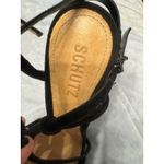 Schutz Black Suede Strappy Platform High Heel Sandals Size 5.5B Photo 2