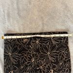 Agenda Petite Black Tan Floral Slim Fit Work Pants Ankle Slit Pants Size Small Photo 2