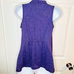 Casual Land Sleeveless Stripe Deco Button Shawl Vest Purple S Purple Photo 5