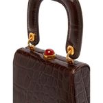 STAUD ππ Kenny Bag Brown Crocodile Embossed Photo 11