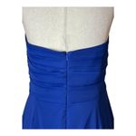 Lela Rose Dress Women XS Royal Blue Crinkle‎ Chiffon Strapless Bridesmaid Gown Photo 4