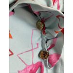 Mud Pie  Blue Ruffle Pink Flamingo Bird Sleeveless Tank Top Blouse‎ Shirt Medium Photo 2