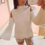Rachel Roy White Bell Sleeve Cut Out Sweater  Photo 0