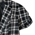 Vintage Stooshy Plaid Fitted Blazer Puff Sleeve Academia Y2K Size Medium Black Photo 2