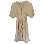Nanette Lepore  linen blend beige shirt dress 6 Photo 1