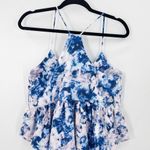 Ro & De Blue Pink Tie Dye Crop Peplum Racerback Tank Top Size M beach summer Photo 1