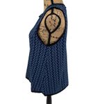 Anthropologie  Post Mark‎ Blue M Sleeveless Fringed Trim Textured Top Boho Indie Photo 6