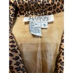 Allison Taylor  Animal Print Silk Blazer Jacket Full Zip Lined Black Brown Size S Photo 5