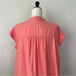 Splendid Splended Linen Blend Coral Split neck Top, Sz Medium Photo 6