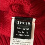 SheIn Elegant Red Sweater with Black Floral Accent Sz XL Photo 8