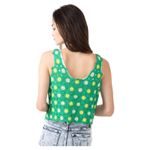 New in NWT Floral Crochet Lace Cropped Tank Top Kelley Green Size S/M Photo 14