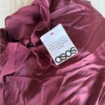 ASOS  Halter Satin Chiffon Mix Ruffle Hem Maxi Dress Purple Size 8 NWT IN PKG Photo 7
