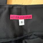 Alice + Olivia  Black Satin Flare Leg Pants Photo 2
