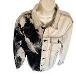 Cotton On Dystopia Bleached Cream And Black Denim Jacket | Size Large Photo 3