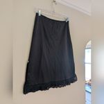 Vintage Black Lace Slip Skirt Rosebud Embroidery 27” | Whimsigoth Coquette Size M Photo 4