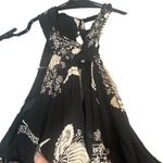 Joie  Black Floral Sleeveless Halter Neck Keyhole Front Blouse Women Sz M Photo 4