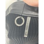 One Girl Who Like White And Black Leather Ribbed‎ Stretch Jacket Women's Small S Size 4 Photo 2