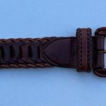 VTG Women’s Belt Brown Leather Braided Small Photo 2