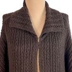 CAbi  Oversized Brown Cable Knit Cardigan Sweater XS/S Cape Sleeve Open Front Photo 2
