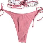 SheIn  Floral Print Frilly Trim Bandeau Side Tie Swimsuit Set Photo 3