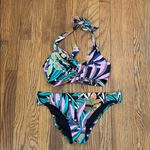 Bar III Bikini Set Keyhole Top Hipster Bottoms size L Hidden Jungle NWT Photo 1
