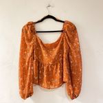 ASTR  Long Sleeve Sweetheart Top in Rust Multi Floral Small Photo 2