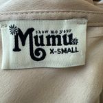 Show Me Your Mumu  Samantha Ruffle Wrap Dress Champagne Luxe Satin Size XS Photo 9