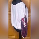 Free People Casual Clash Thermal Top Contrasting Billowed Sleeve Rose Petal XS Photo 10